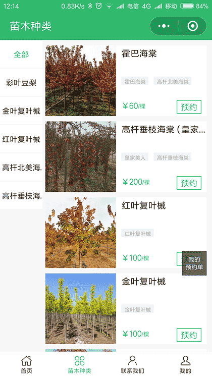 彩叶豆梨金叶复叶槭皇家美人海棠截图2