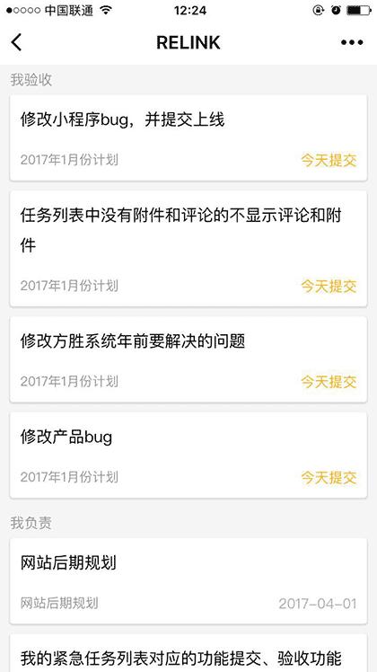 RELINK项目管理截图2