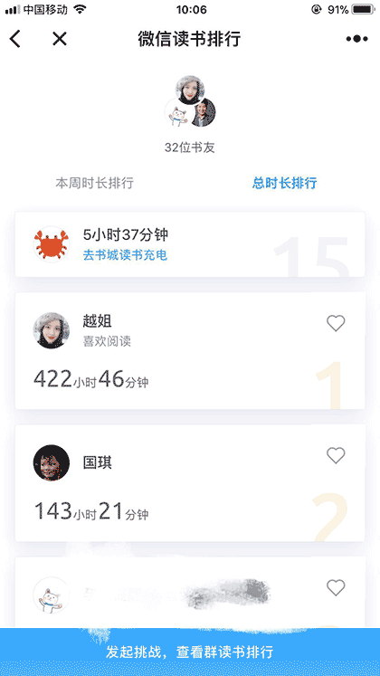 微信读书排行截图2