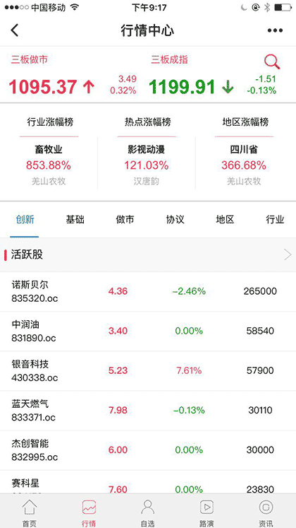 新三板自选股截图3